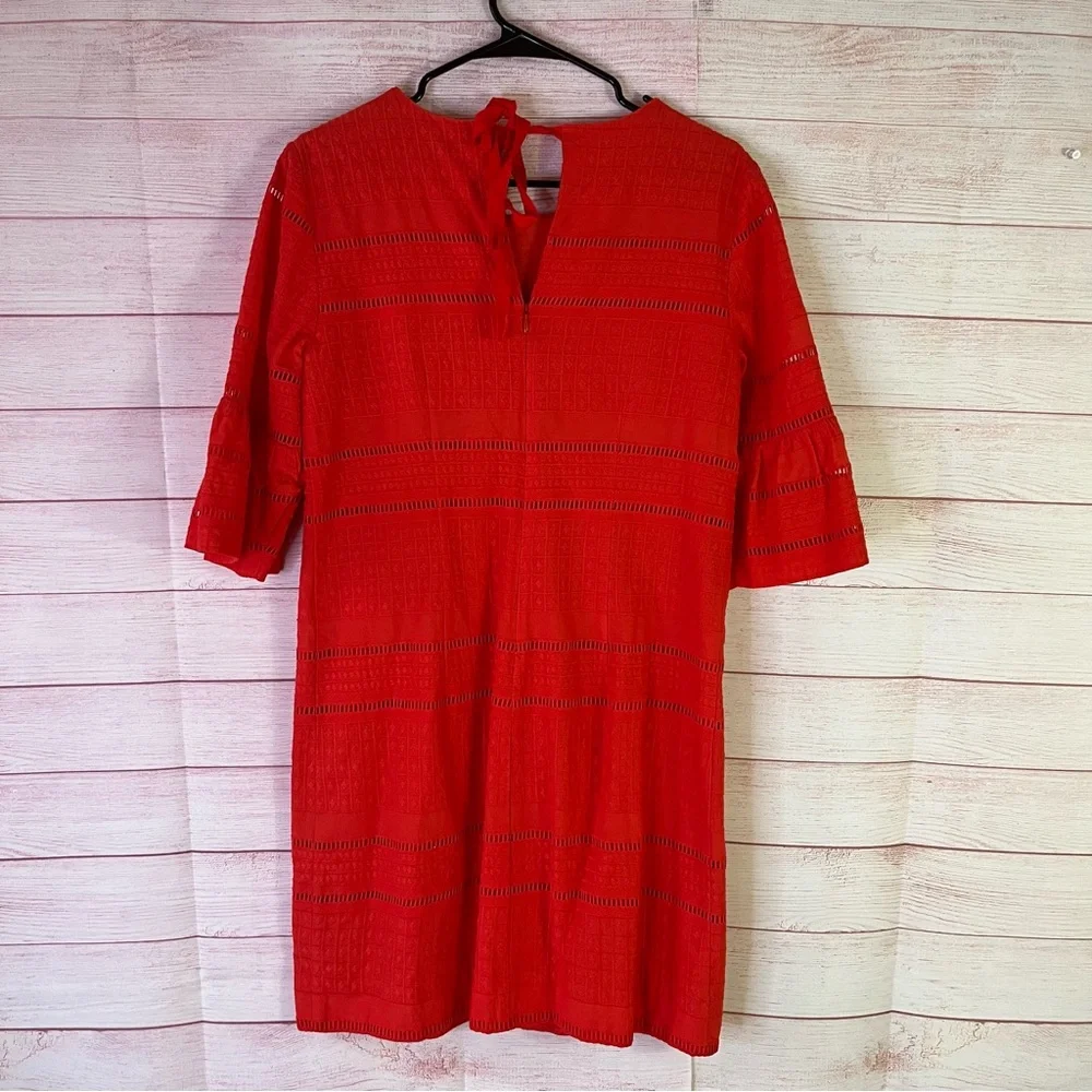 J.Crew Red Eyelet Dress‎ Size 2